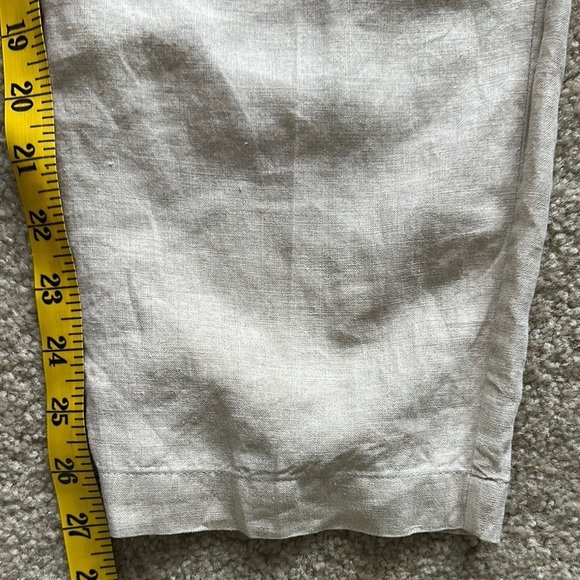 Valerie Stevens Tan Straight Leg Linen Pull On Pants Women’s PS Beach Travel - Picture 6 of 9